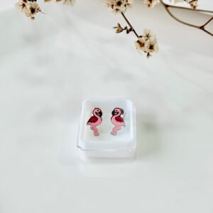 Aros abridores de acero, flamenco esmaltado.