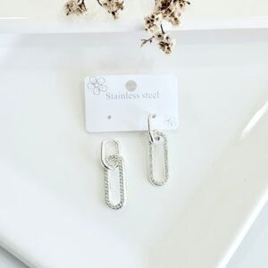 Aros de acero blanco con strass.