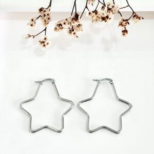 Aros de acero, forma de estrella. 4.5 cm.