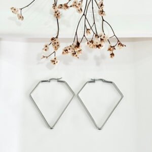 Aros de acero, forma de diamante. 5 cm.