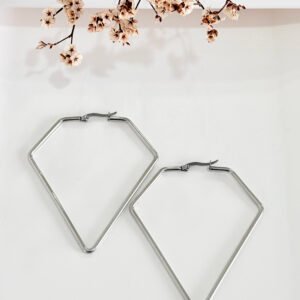 Aros de acero, forma de diamante. 6 cm.