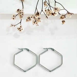 Aros de acero, forma exagonal. 3.5 cm.