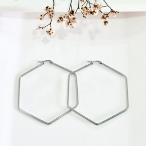 Aros de acero, forma exagonal. 7 cm.