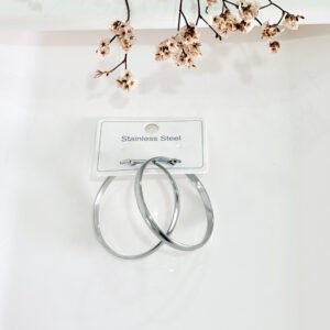 Aros de acero, argollas, estilo criollas. 3.5 cm. de diámetro.