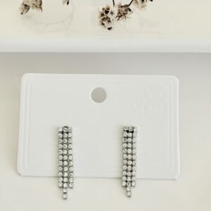 Aros de acero, pasantes, colgantes con strass.