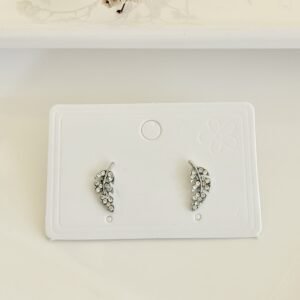 Aros pasantes, hojas con strass.