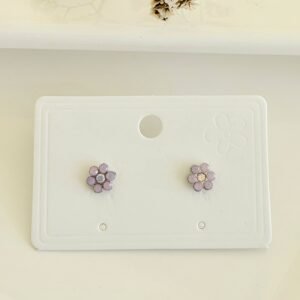 Aros pasantes, flor con piedras.