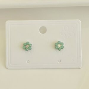Aros pasantes, flor con piedras.
