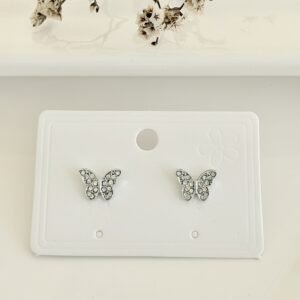 Aros pasantes, mariposa con strass.