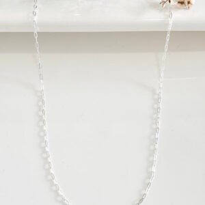 Cadena de acero blanco, fina. 0.4mm x 50 cm.