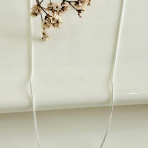 Cadena de acero blanco, cola de ratón. 1.2mm x 50 cm.