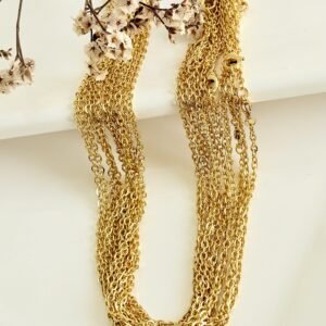 Cadenas de acero dorado pack x 12 u. 0.6mm x 50 cm.