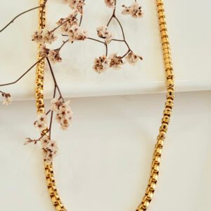 Cadena de acero dorado, frolo. 5.0mm x 50 cm.