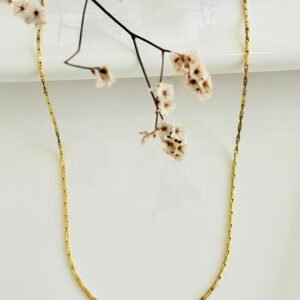 Cadena de acero dorado, fina. 1.2mm x 50 cm.