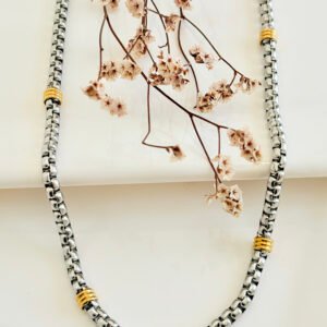 Cadena de acero, frolo con dubble dorado. 6.0mm x 50 cm.