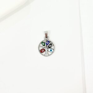 Dije árbol de la vida, ojos de colores.