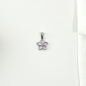 Dije flor de acero esmaltada. Mini.