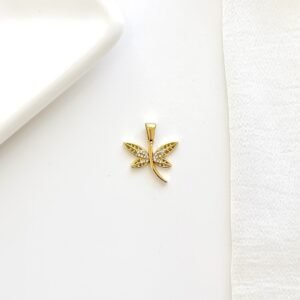 Dije libélula dorada con strass. Mini.