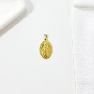 Dije virgen de la medalla milagrosa, dorada.