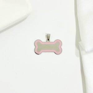 Dije hueso, esmalte rosa. Para grabar.