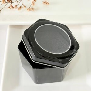 Exhibidor-estuche para reloj exagonal. Metal.