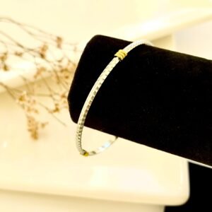 Pulsera acero esclava labrada combinada. 70mm.