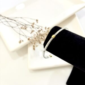 Pulsera acero esclava labrada combinada. 70mm.