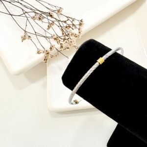 Pulsera acero esclava labrada combinada. 70mm.