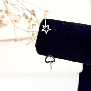 Pulsera acero esclava, corazón y estrella.