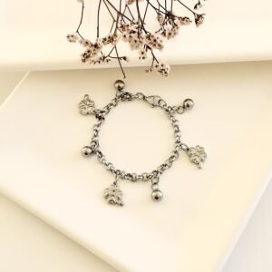 Pulsera acero con dijes.