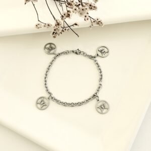 Pulsera acero con dijes.