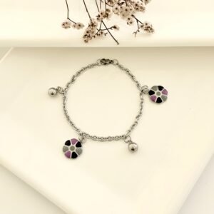 Pulsera acero con dijes.