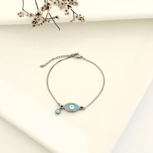 Pulsera acero con ojos turcos.