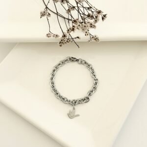 Pulsera acero con dije de paloma.