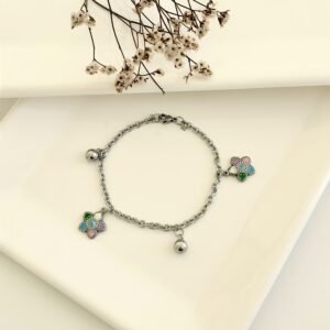 Pulsera acero con dijes.