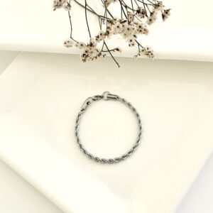Pulsera acero turbillón. x 18cm.