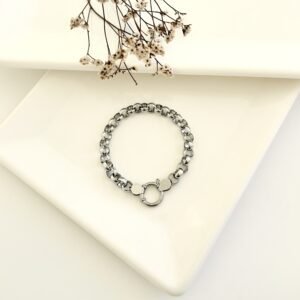 Pulsera acero rolo con gancho marinero. x 22cm.