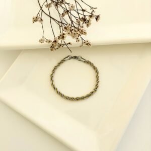 Pulsera acero soga combinada. 0.8 x 18cm.