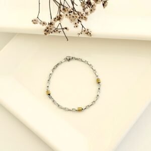 Pulsera acero box con dubble. 3.0mm x 21cm.