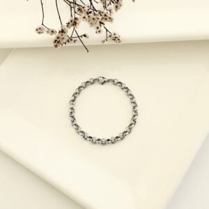 Pulsera acero rolo. 0.9 x 22cm.