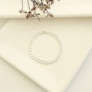 Pulsera acero blanco. 1.8mm x 21cm.