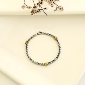 Pulsera acero espiga con dubble. 4.0mm x 21cm.