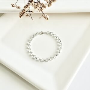 Pulsera acero blanco rolo. 6.0mm x 20cm.
