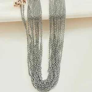 Cadena de acero, pack x 12 u. 0.5mm x 45 cm.