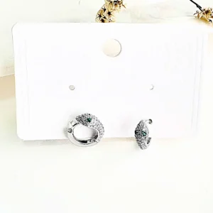 Aros, forma de serpiente con strass. 1 cm. de diámetro.