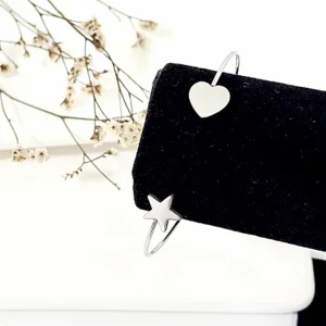 Pulsera esclava, corazón y estrella.