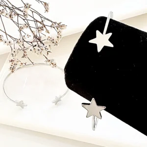 Pulsera esclava de acero, estrellas.