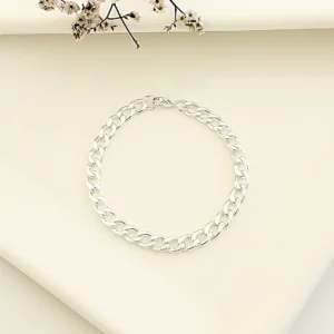 Pulsera acero blanco. 1.8mm x 21cm.