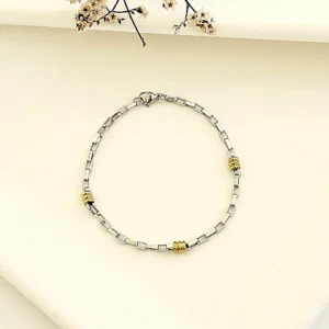 Pulsera acero box con dubble. 3.0mm x 21cm.