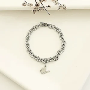 Pulsera acero con dije de paloma.